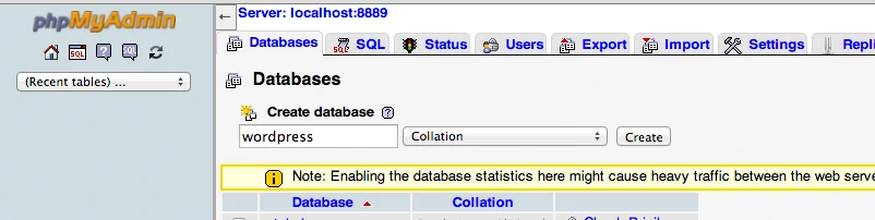 Create a database