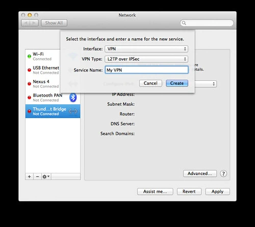 Add new VPN at Network section