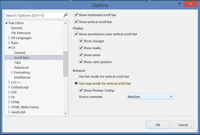 Scroll Map Mode Options