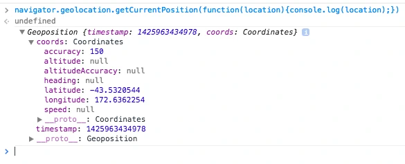 geolocation result