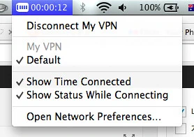 VPN status in side bar