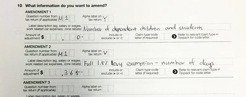 Tax Amendment Request